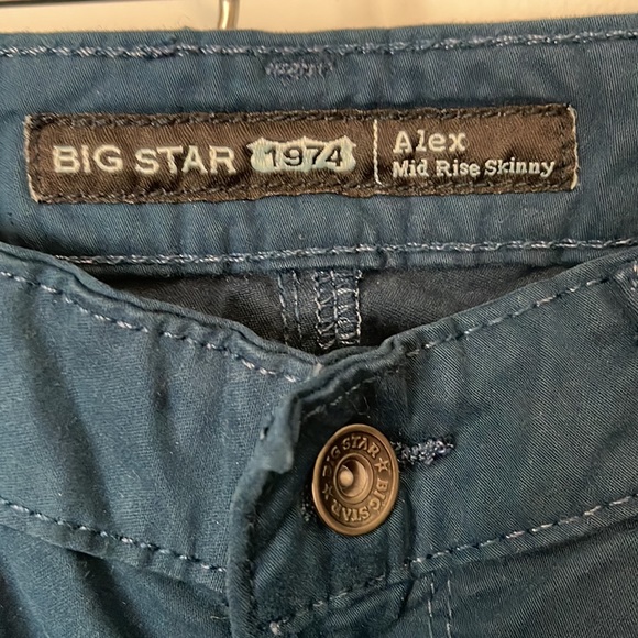 Teal Big Star ALEX Mid Rise Skinny Pants 28 - Picture 4 of 6